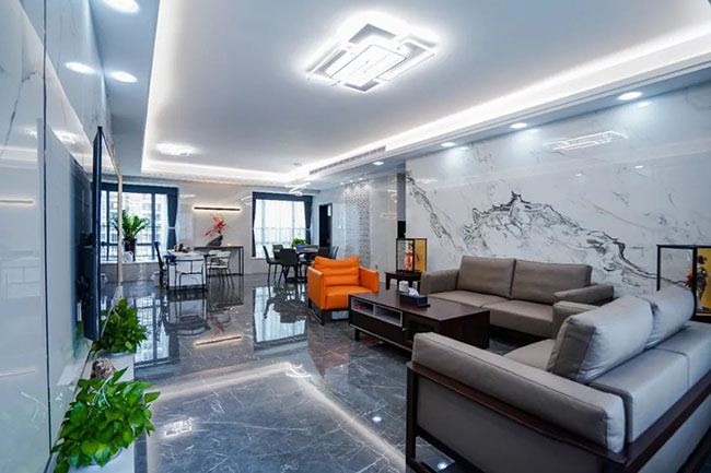 170㎡三居，現(xiàn)代輕奢風融入中式元素，體驗高雅生活